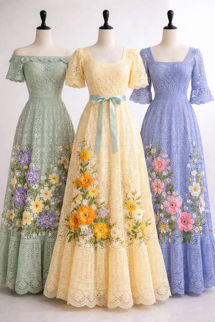 These Long Dress Free Crochet Patterns will help you design elegant, flowy outfits for special occasions or casual outings_